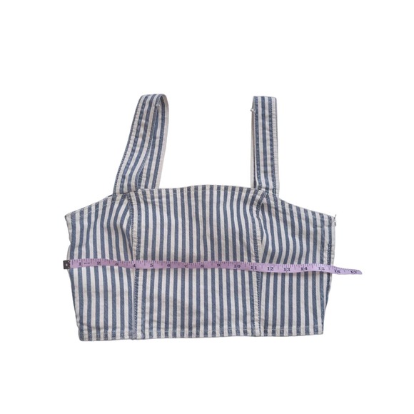 Zara Striped Denim crop top - size L - Picture 8 of 10